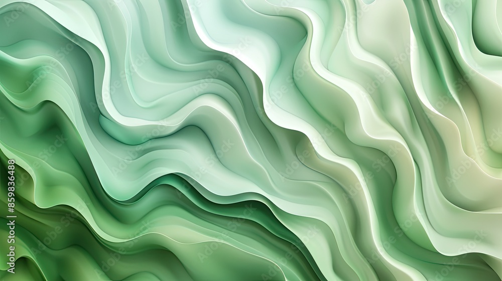 Poster abstract green gradient with fluid wave patterns, perfect for modern graphics