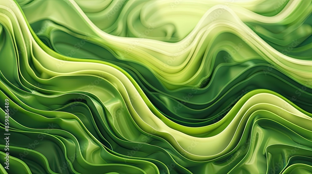 Poster abstract green gradient with fluid wave patterns, perfect for modern graphics