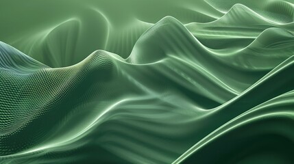 Obraz premium Elegant green gradient background with wavy patterns, ideal for digital presentations