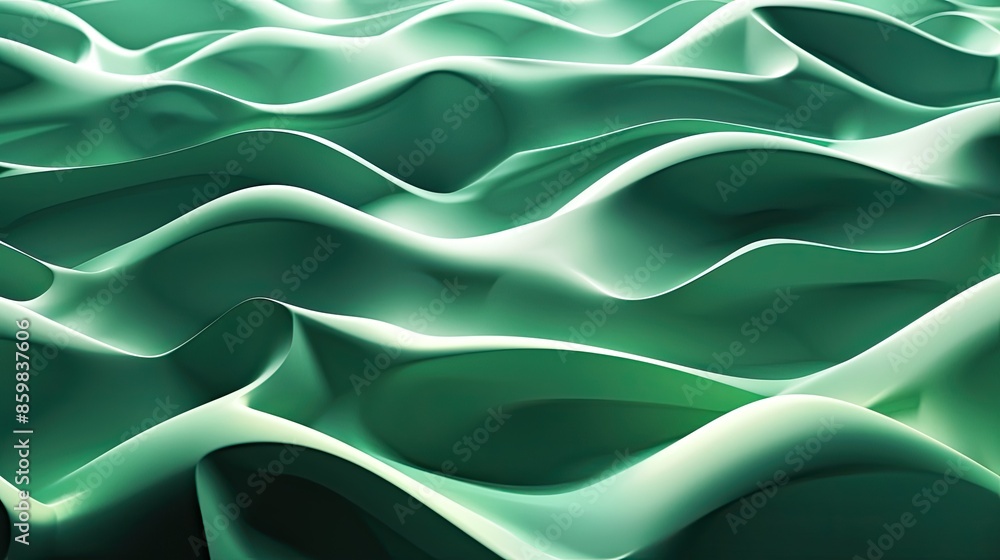 Poster green gradient backdrop with stylish wave patterns, suitable for professional branding