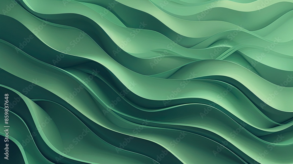 Poster green gradient backdrop with stylish wave patterns, suitable for professional branding