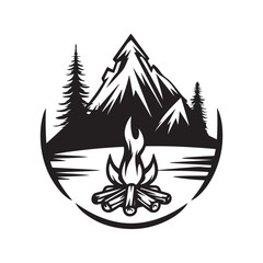 Campfire logo design template illustration