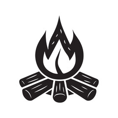 Campfire logo design vector template isolated on white background