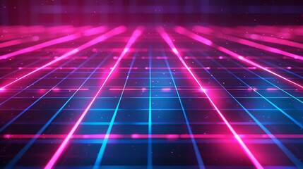 Digital maze neon lines background pink and blue