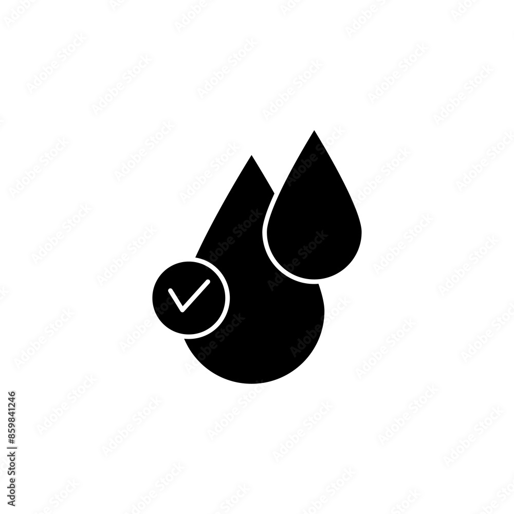 Poster clean water quality vector icon. simple flat black illustration for web and app on white background.