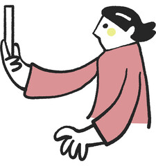 スマホで自撮りしている女性　ストック素材
