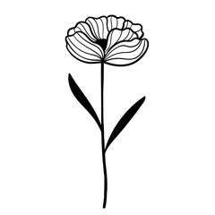 Hand drawn simple flower outline