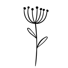 Hand drawn simple flower outline