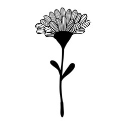 Hand drawn simple flower outline