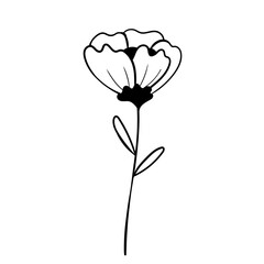 Hand drawn simple flower outline