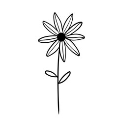 Hand drawn simple flower outline