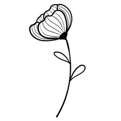 Hand drawn simple flower outline