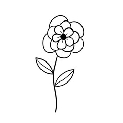 Hand drawn simple flower outline