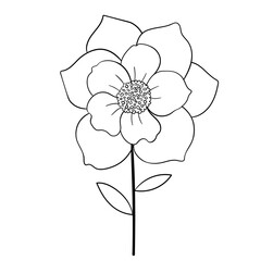 Hand drawn simple flower outline
