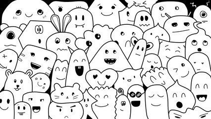 Funny monster-doodle art