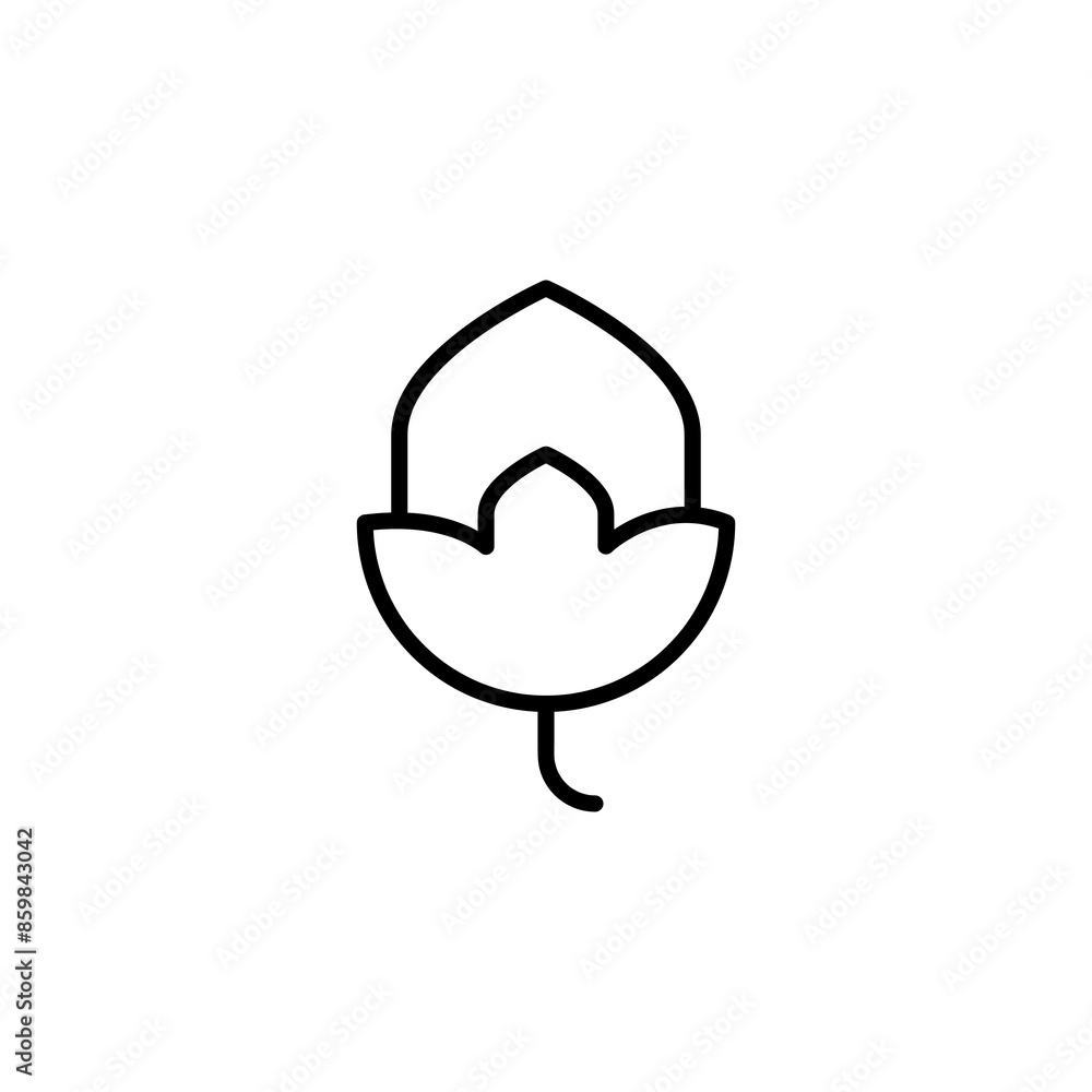 Poster Hazelnut in a circle vector icon. simple flat vector linear illustration on white background..eps