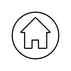 Obraz premium Home icon vector, simple flat black linear illustratio on white background..eps