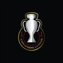 Obraz premium Champions sport league emblem badge logo design concept