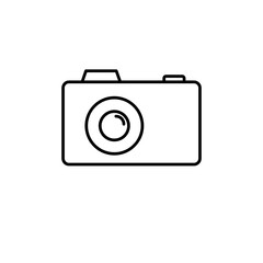 camera line icon, outline sign flat simple illustration on white background..eps