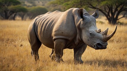 Obraz premium white rhino and calf