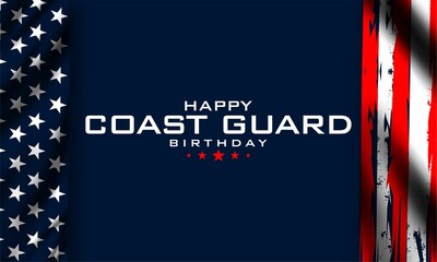 Happy U.S. Coast Guard Birthday vector illustration. Suitable for Poster, Banners, background and greeting card.