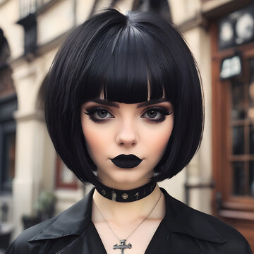 Estilo Alternativo: Chica G&oacute;tica con Bobcut