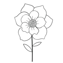 Hand drawn simple flower outline