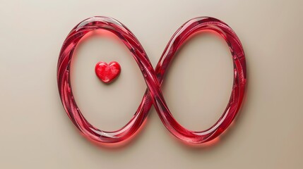 Naklejka premium Eternal Love: Infinity Heart Symbol for International Kissing Day Relationship Strengthening and Endorphin Release