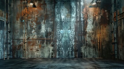 Urban Metal Interior Room Stage Background