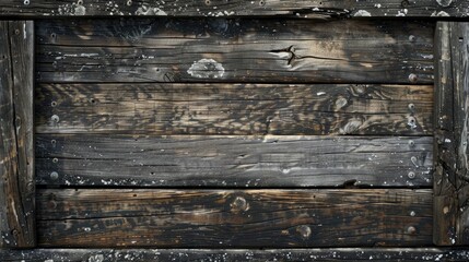Weathered wooden background with frame and copy space