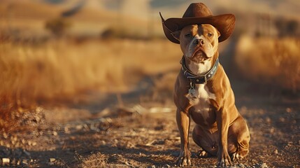 Cowboy Canine Adventure on Dusty Road