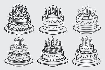 Print birthday cake vector illustration