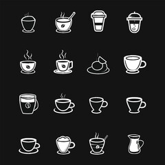 set collection of coffee shop