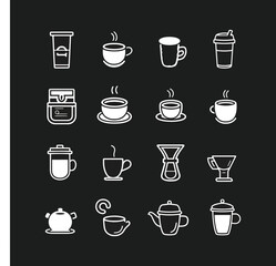 set collection of coffee shop