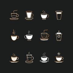 set collection of coffee shop