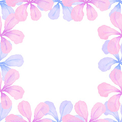 Beautiful flowers watercolor with paper texture.Floral frame colorful illustration style with isolate background.Botanical cute design elements for decoration greeting card,print product.Hand paint