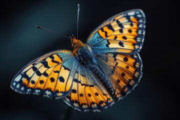 Obraz premium A Detailed Portrait of a Colorful Butterfly