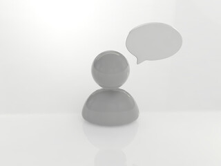 人の意見立体アイコン　3Dイラストレーション