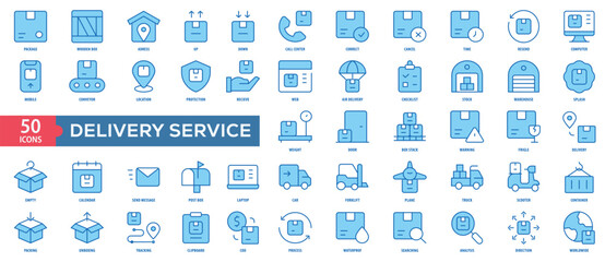 Delivery Service Icon Collection Set. Easy To Use, Easy To Edit And Simple Line Vector Icons.