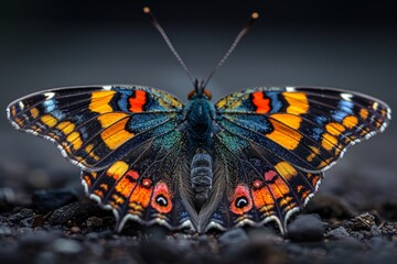 Obraz premium A Colorful Butterfly with Intricate Wing Patterns