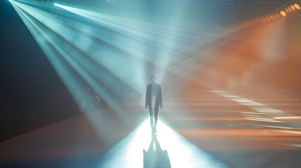 Fashion Show CatwalkFashion catwalk runway event model walking the show finale : Generative AI