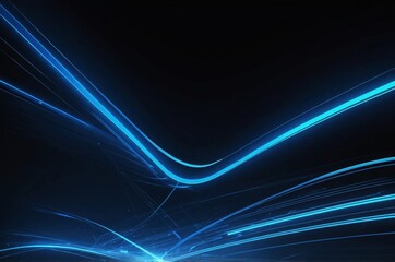 Abstract image with glowing blue lines on dark background concept futuristic technology