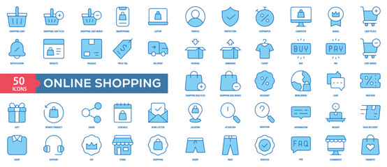 Online Shopping Icon Collection Set. Easy To Use, Easy To Edit And Simple Line Vector Icons.