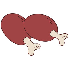 Ramadan Kareem Doodle in Flat Cartoon Design. Vector Illustration.