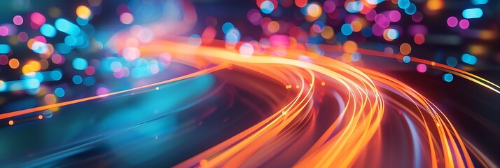 High speed optical cable, fast data broadband transfer, fiber connection abstract tech background