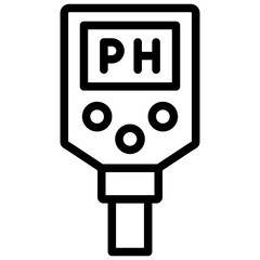ph meter icon illustration design with outline