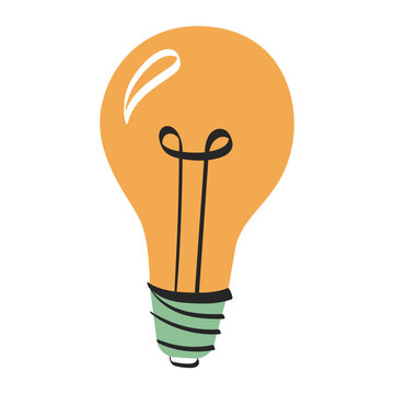 Idea lightbulb handdrawn icon