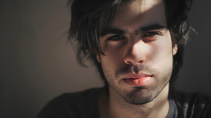 Portrait of a handsome darkhaired guy : Generative AI