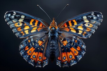 Naklejka premium Close-up of a Vibrant Butterfly with Intricate Wing Patterns