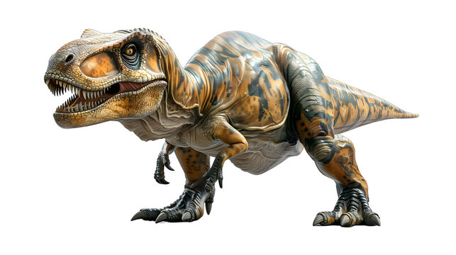 shooting dinosaur on white background